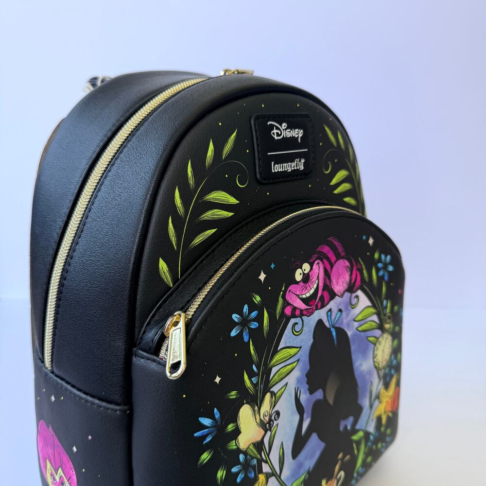 Loungefly Disney Alice in Wonderland Glow in the Dark Mini Backpack NWT